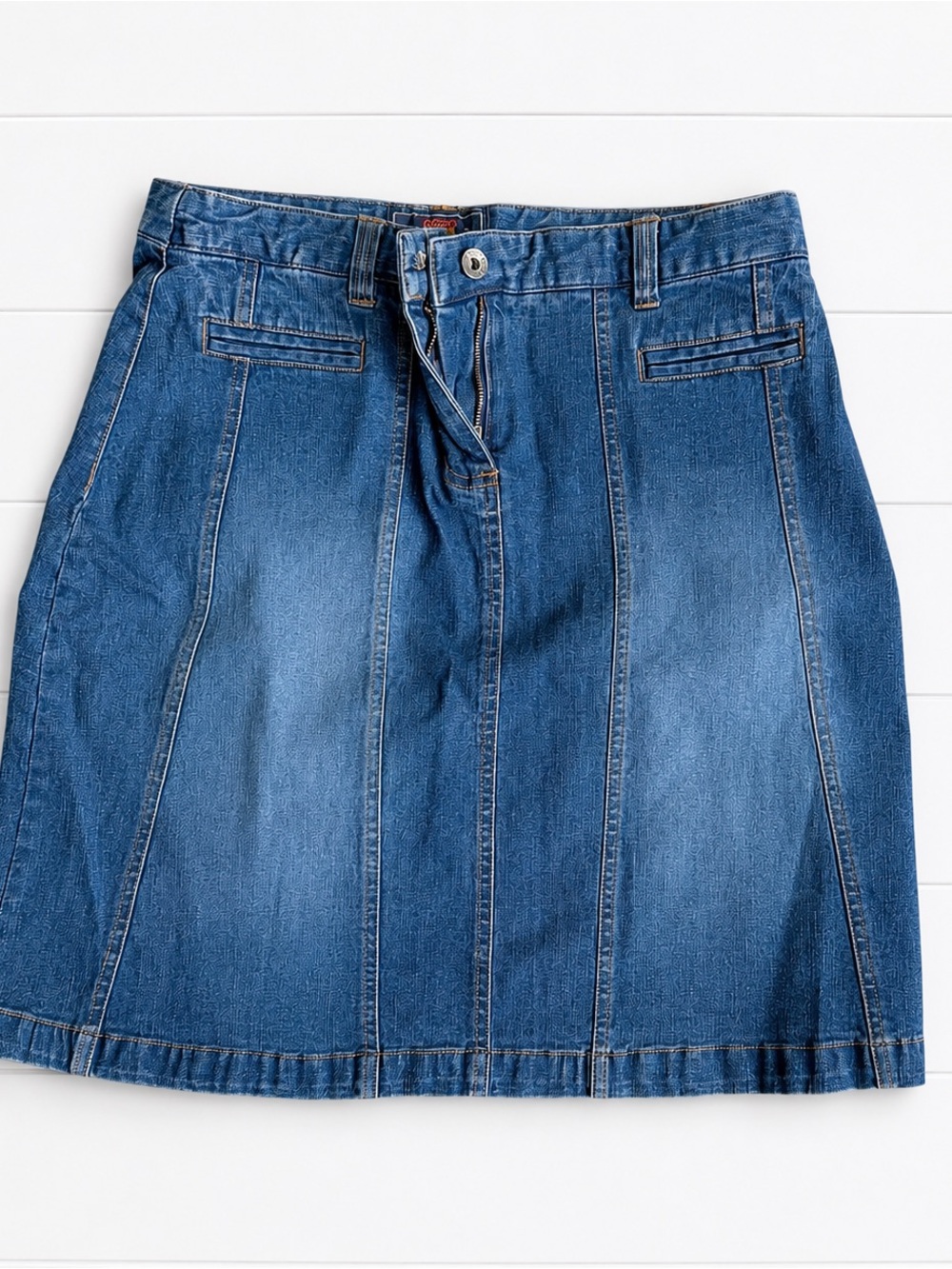 Route 66 Blue Panel Denim Skirt